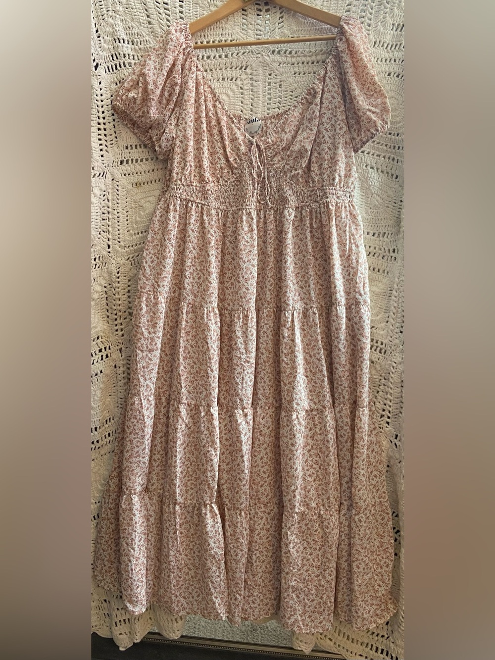 Arula Size B Floral Tiered Maxi Dress Puff Sleeve Cottagecore🌸